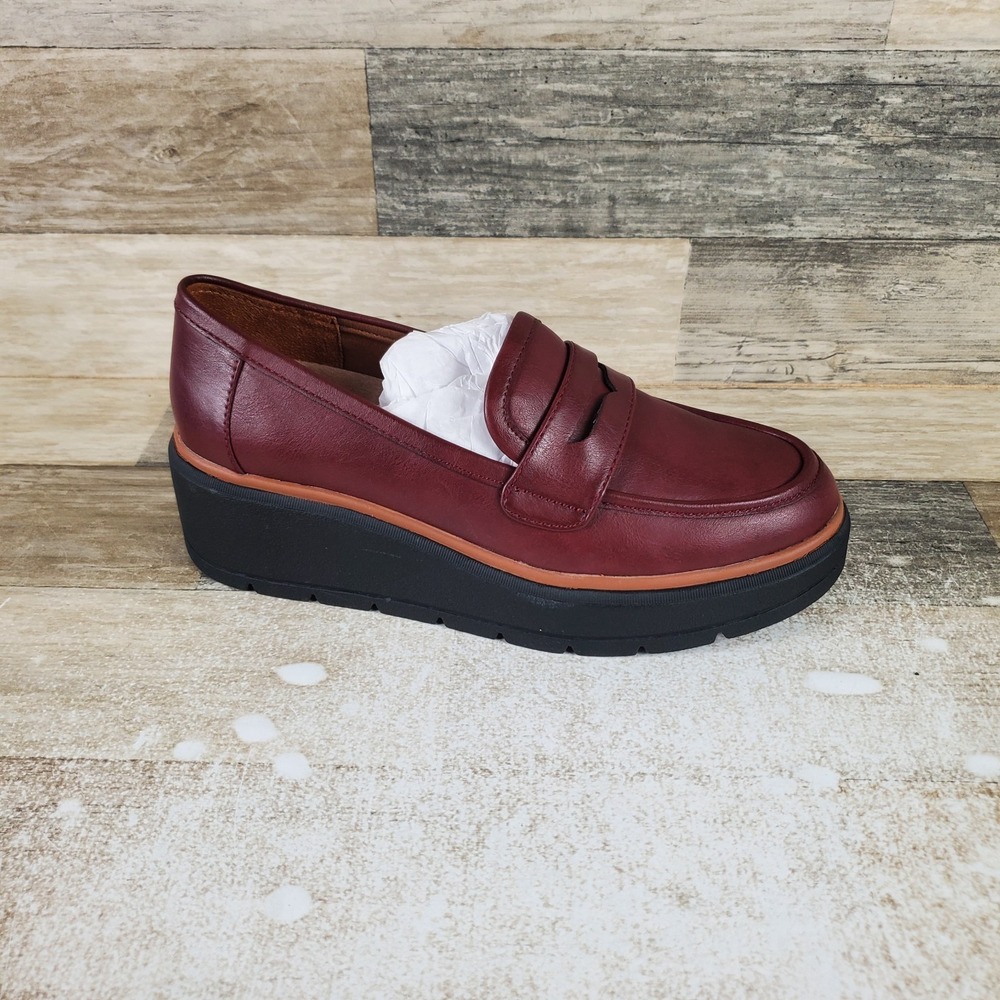 Dr Scholls Nice Day Max‎ Womens Flat Loafers Sz 8 M Cali Wine Platform Shoes
